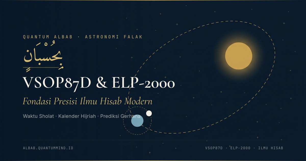 VSOP87D dan ELP-2000 — motif orbit Matahari-Bumi-Bulan, fondasi presisi ilmu hisab modern